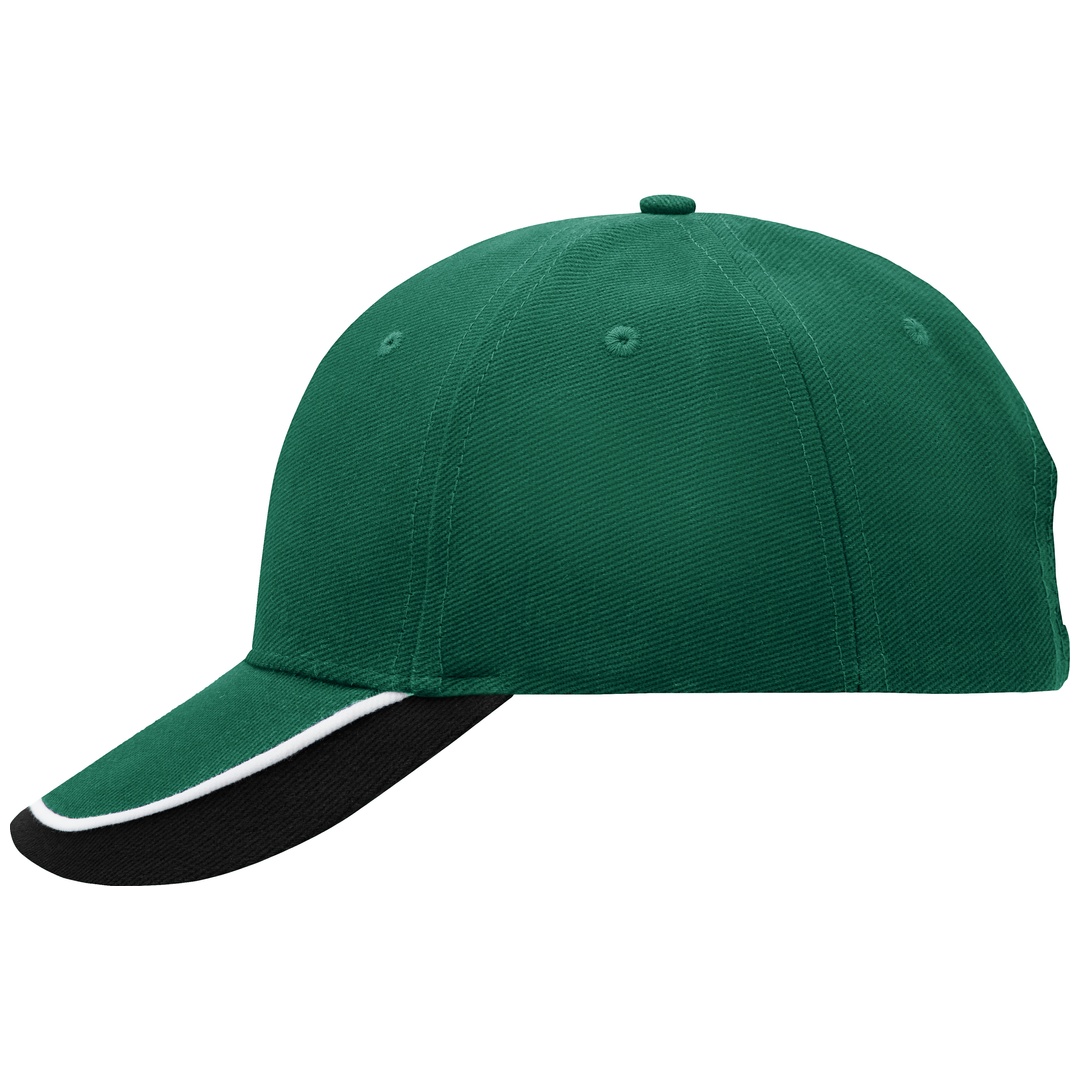 myrtle beach 6 Panel Kappe dreifarbig MB049 Einheitsgröße dark-green/white/black