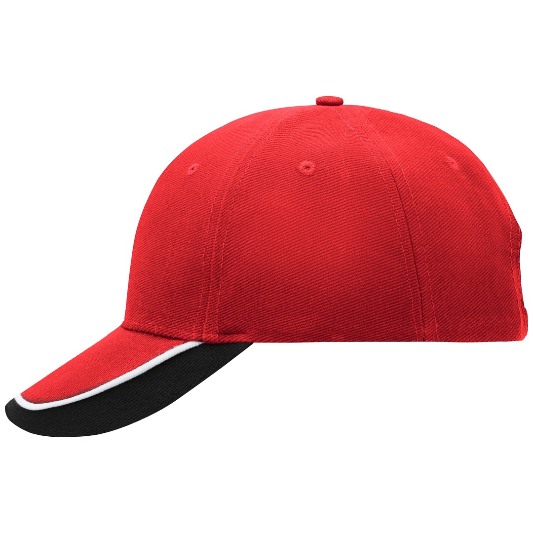 myrtle beach 6 Panel Kappe dreifarbig MB049 Einheitsgröße red/white/black