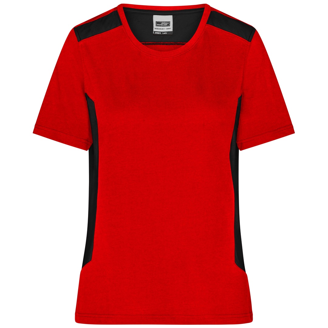 James & Nicholson Workwear T-Shirt Damen JN1823 Gr. L red/black