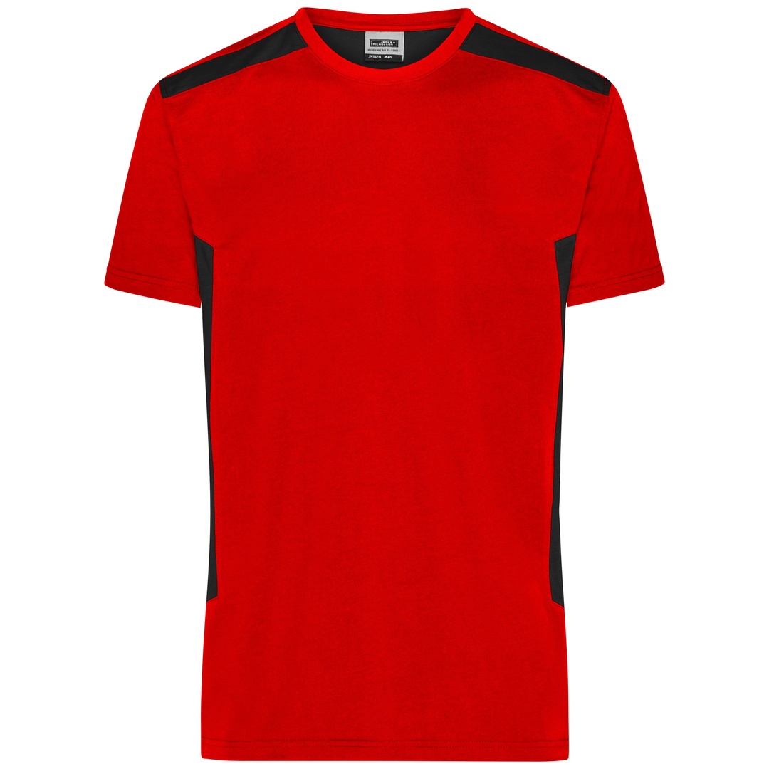 James & Nicholson Workwear T-Shirt Herren JN1824 Gr. S red/black