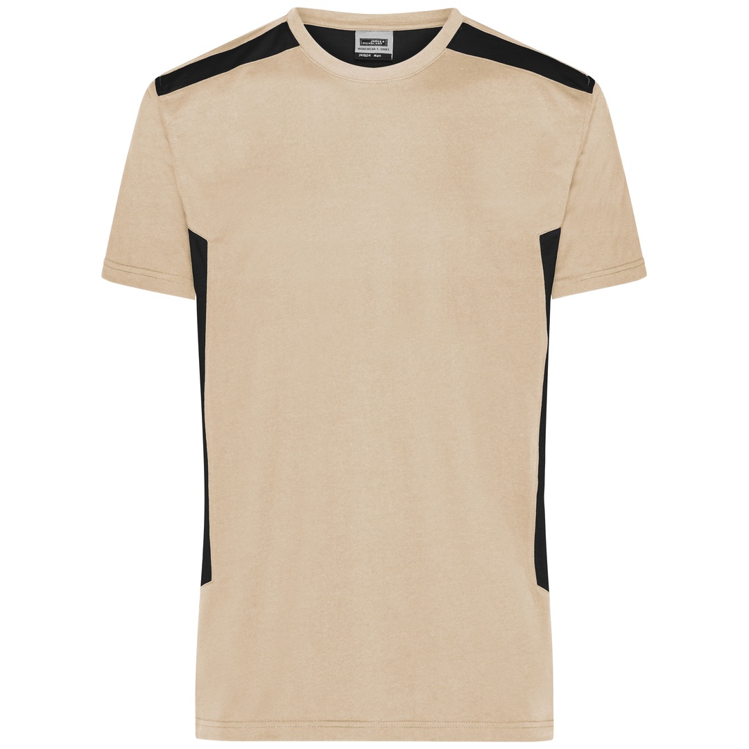 James & Nicholson Workwear T-Shirt Herren JN1824 Gr. XS stone/black
