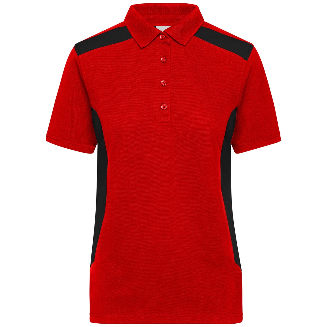 James & Nicholson Workwear Polo Damen JN1825 Gr. S red/black