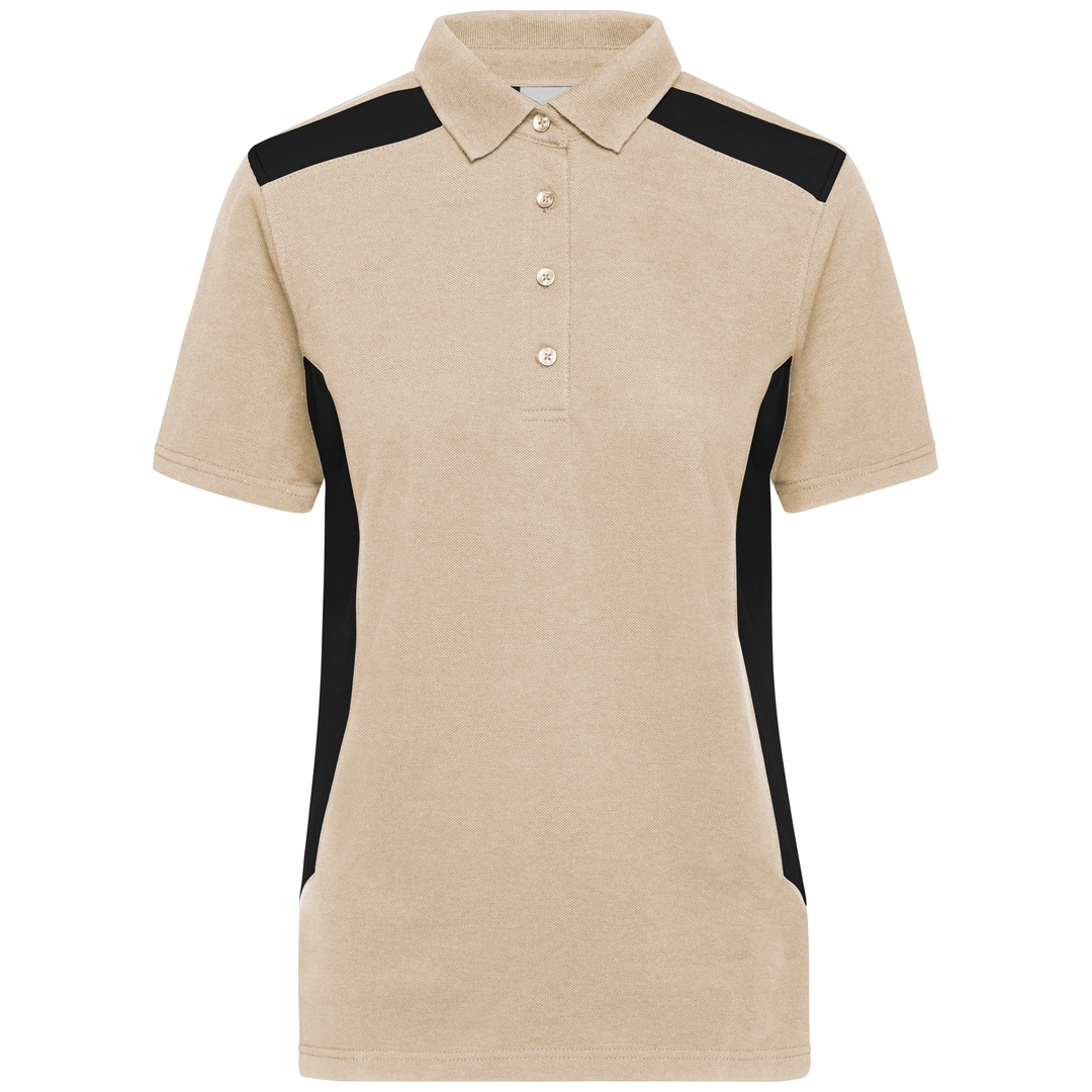 James & Nicholson Workwear Polo Damen JN1825 Gr. 2XL stone/black