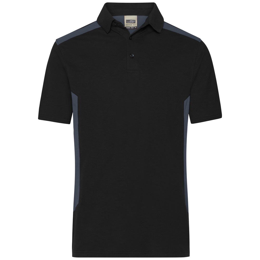 James & Nicholson Workwear Polo Herren JN1826 Gr. S black/carbon