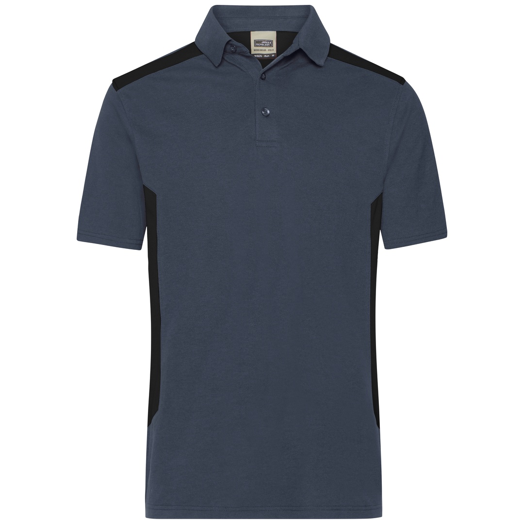 James & Nicholson Workwear Polo Herren JN1826 Gr. 5XL carbon/black