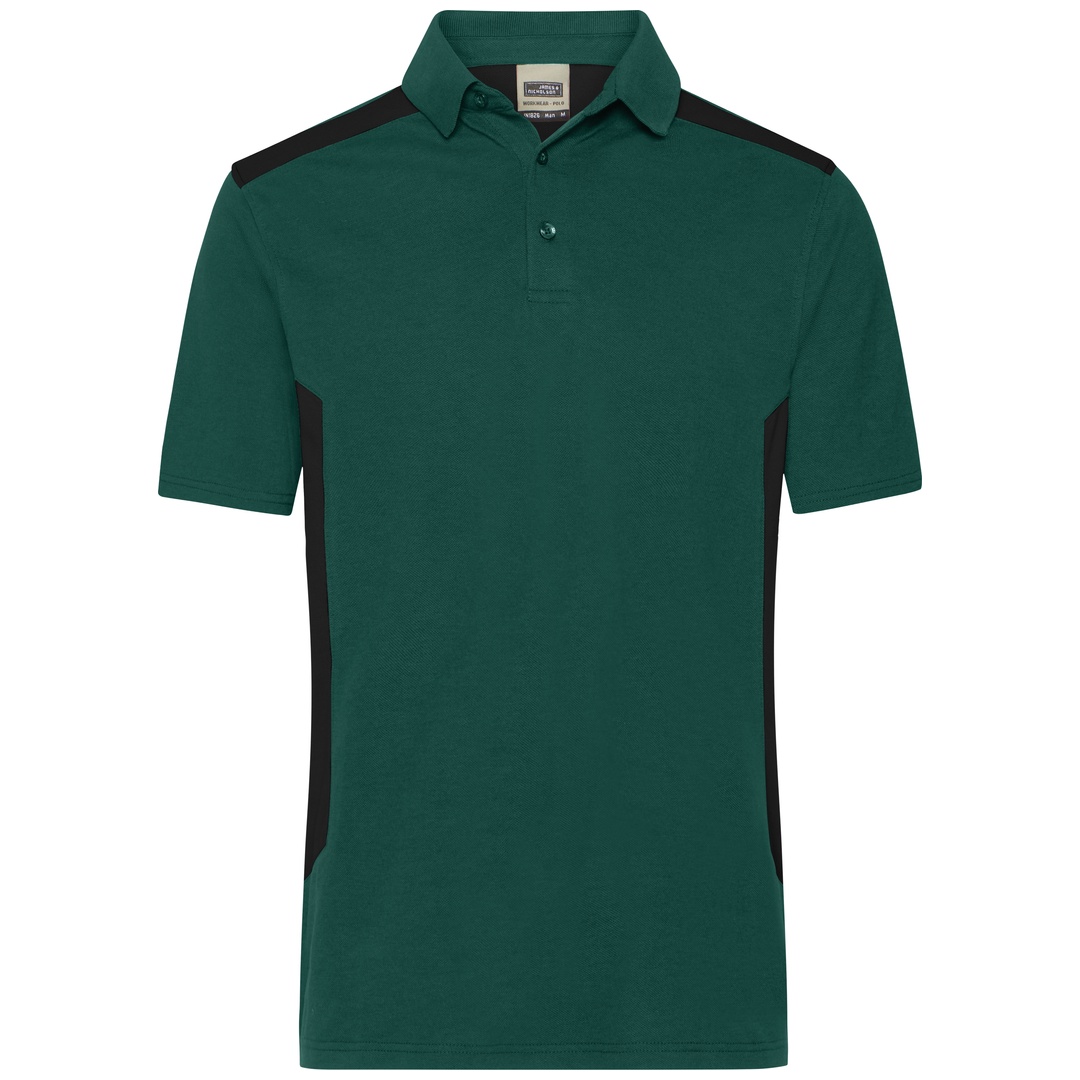 James & Nicholson Workwear Polo Herren JN1826 Gr. 2XL dark-green/black