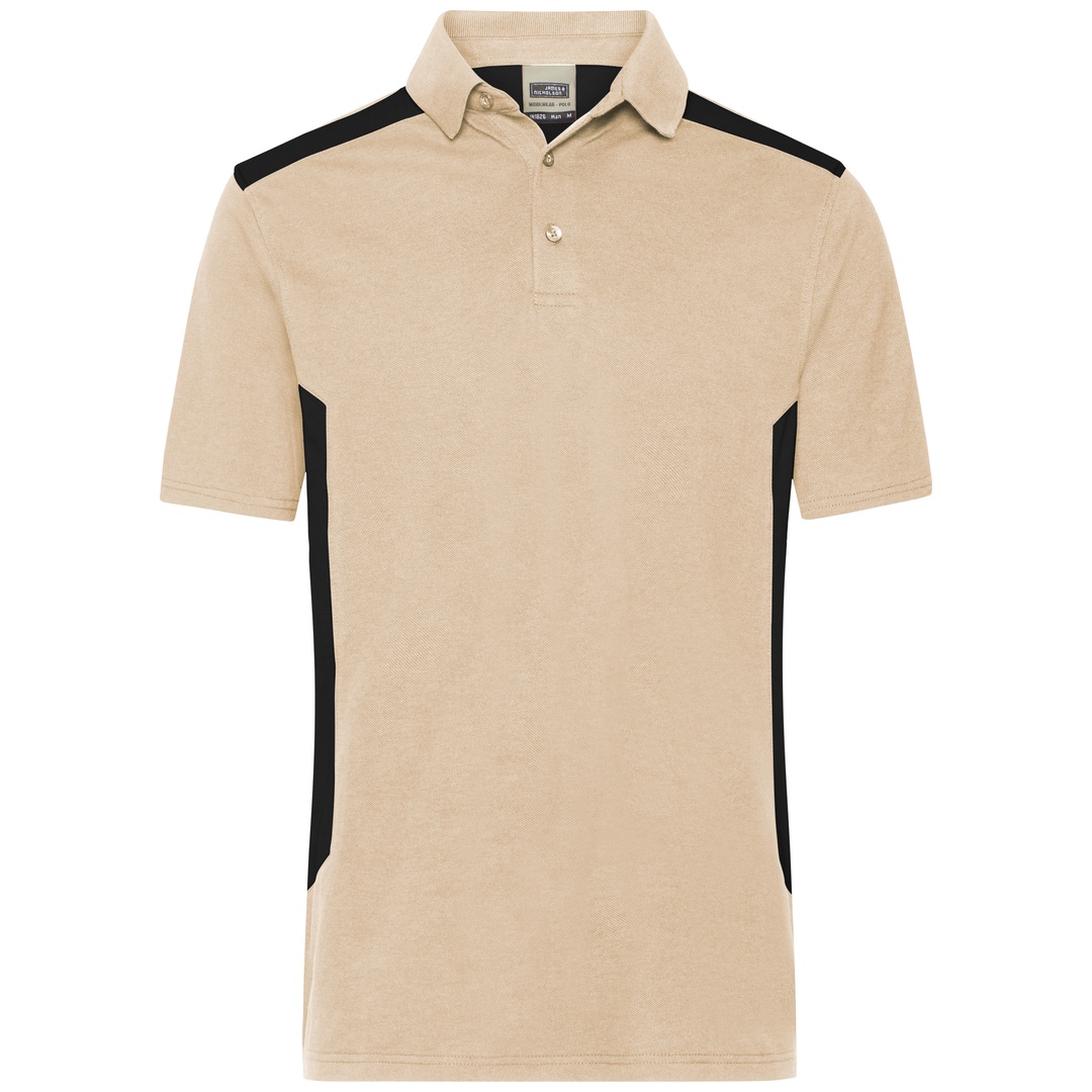 James & Nicholson Workwear Polo Herren JN1826 Gr. 2XL stone/black