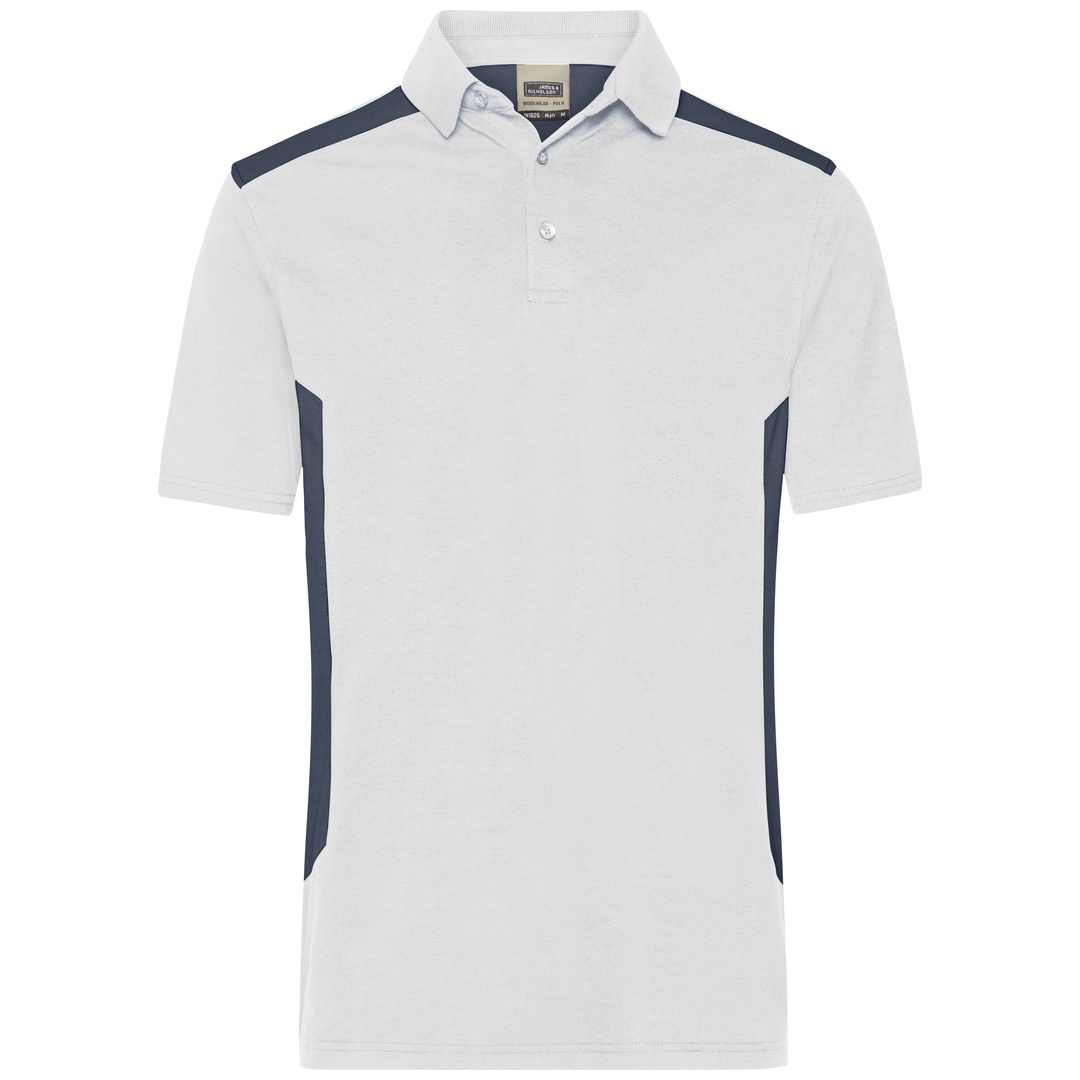 James & Nicholson Workwear Polo Herren JN1826 Gr. M white/carbon