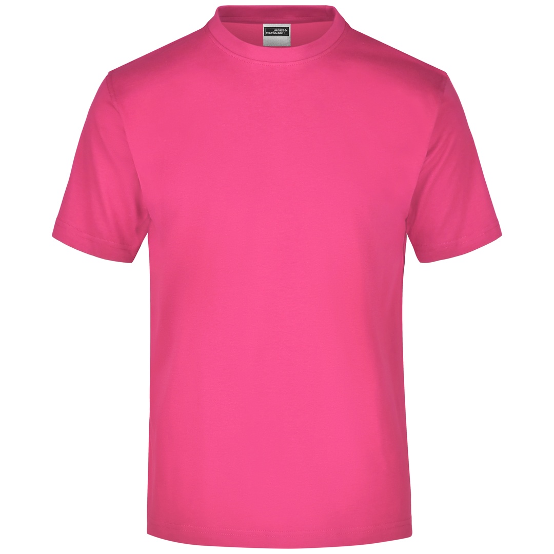 James & Nicholson Komfort-T-Shirt aus Single-Jersey Herren JN001 Gr. L pink