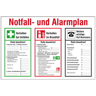 Notfall- und Alarmplan B600xH400 mm, Kunststoff