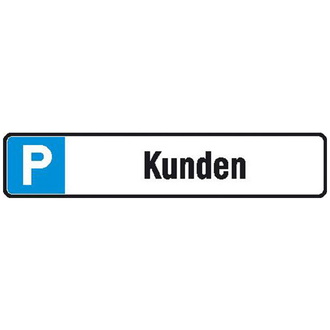 Parkplatzschild Alu B520xH110 mm, Kunden