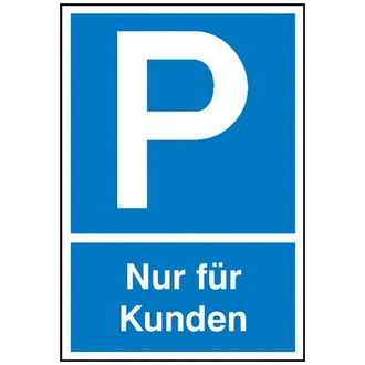 Parkplatzschild Kunstst. B250xH400 mm, Nur für Kunden