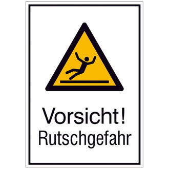 Warnschild Aluminium B262xH371 mm, Vorsicht Rutschgefahr