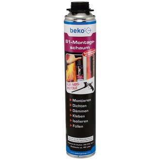 Beko B1-Montageschaum 750 ml für NBS-Pistole, schwer entflammbar, 1-Komponenten Polyurethanschaum, 750 ml Dose