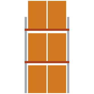 META-Regalbau Palettenregal MULTIPAL B1825xT1100xH2700 mm Grundfeld 6 Plätze Fachlast 2240 kg