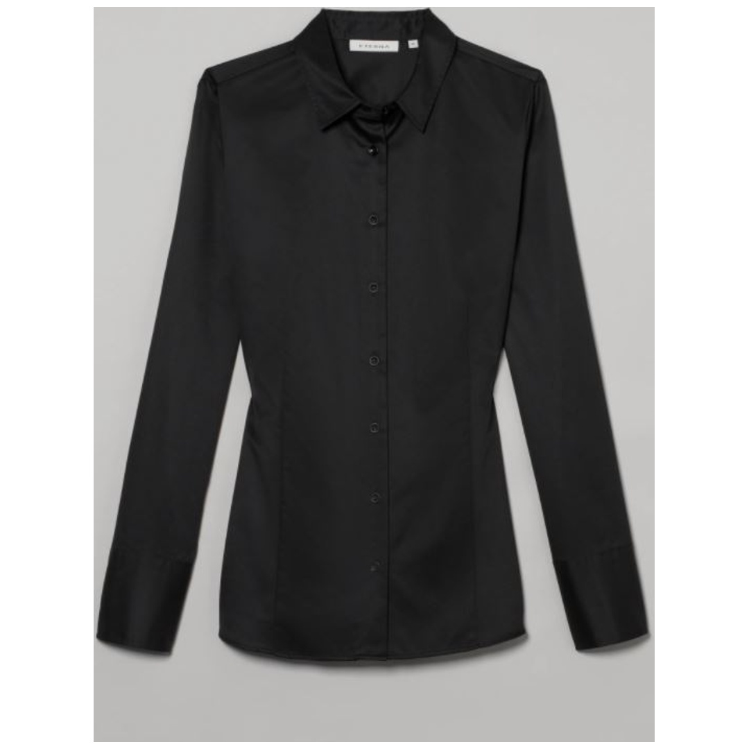 Eterna Bluse Twill Blickdicht Tailliert D708 5008 Gr. 40 schwarz