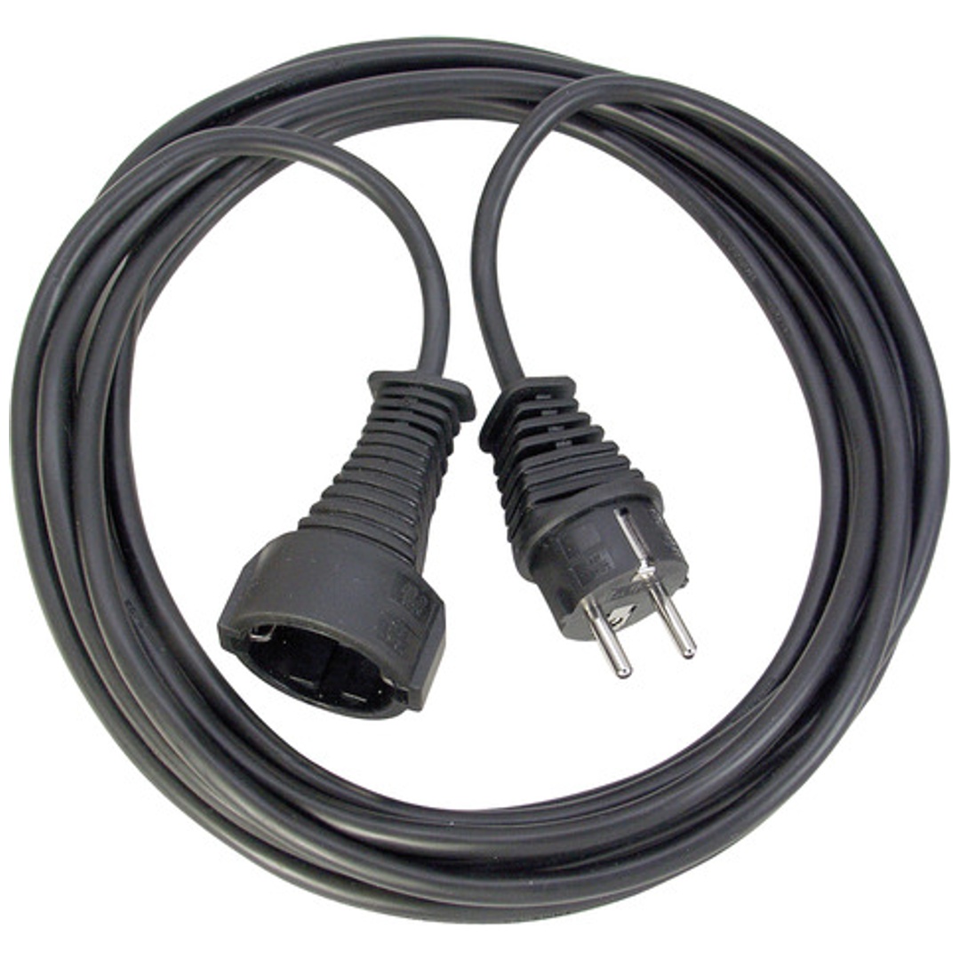 Brennenstuhl Qualitäts-Kunststoff-Verlängerungskabel mit Schutzkontakt-Stecker und -Kupplung (Verlängerungskabel für innen mit 10m Kabel) schwarz