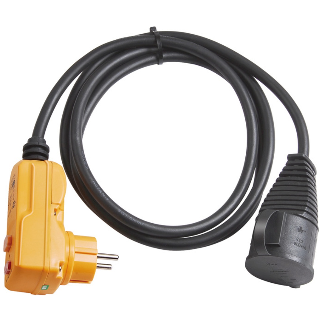 Cordon prolongateur fi IP44 2m noir H07RN-F 3G1,5