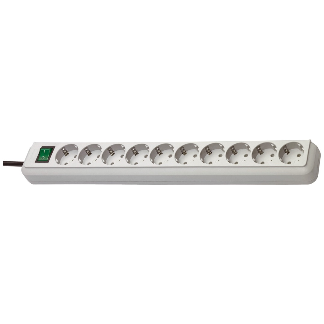 Multiprise avec 10 Prises Type F Eco-Line 3m Gris - Neuf