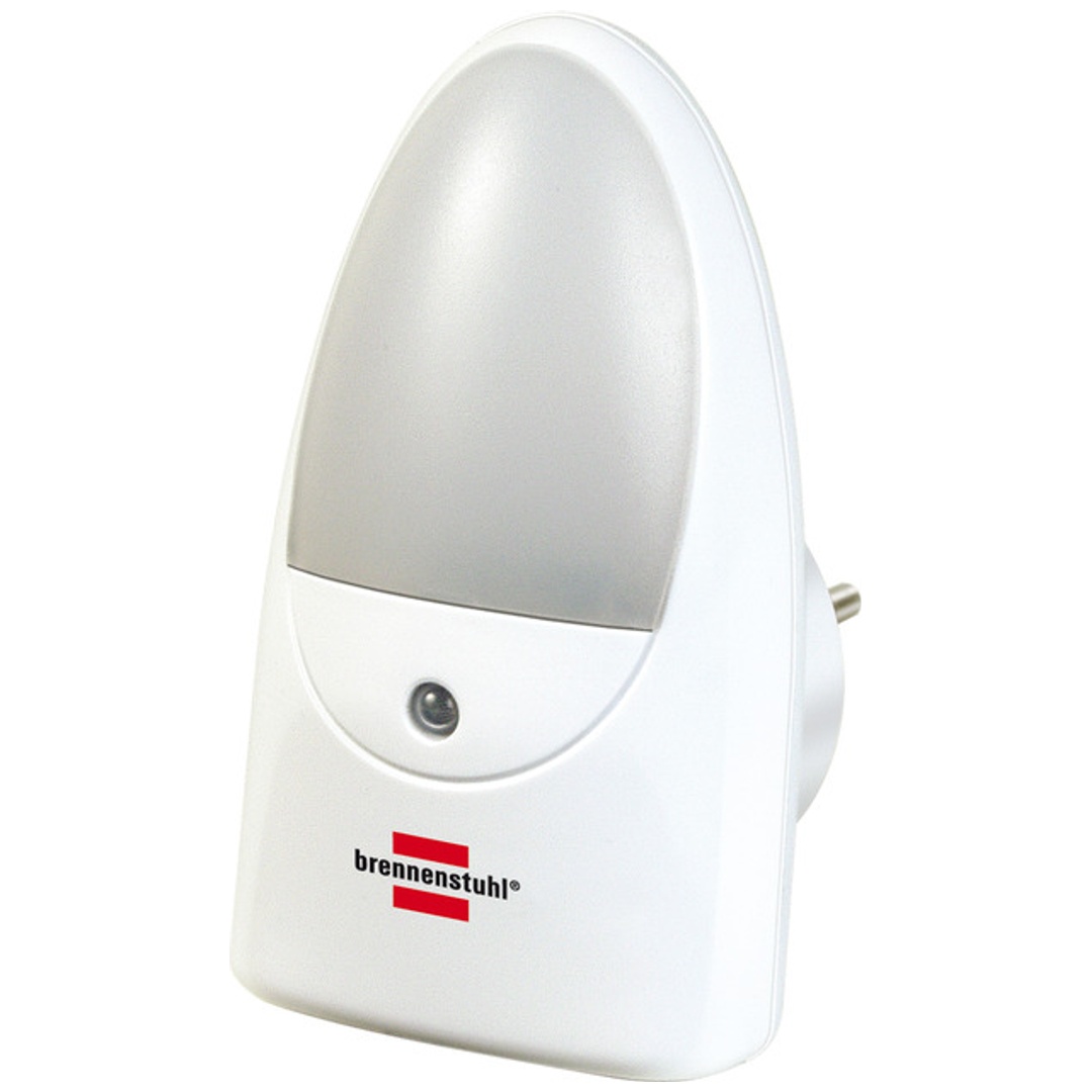 Brennenstuhl LED-Orientierungslicht / Nachtlicht mit Dämmungssensor für die Steckdose, sanftes und unaufdringliches Licht, mit 2 LEDs, weiß p942787