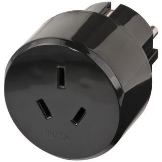 Brennenstuhl Reisestecker / Reiseadapter (Reise-Steckdosenadapter für: Euro Steckdose und Australien &amp, China Stecker) schwarz