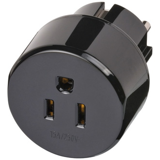 Brennenstuhl Reisestecker / Reiseadapter (Reise-Steckdosenadapter für: Schuko Steckdose und USA &amp, Japan Stecker) schwarz