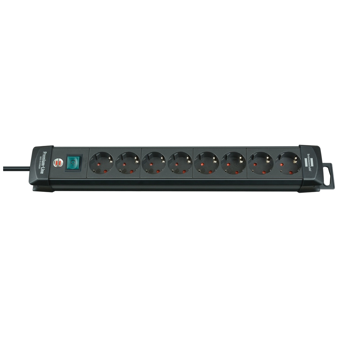 Multiprise avec 8 Prises Type F Premium-Line 3m Noir
