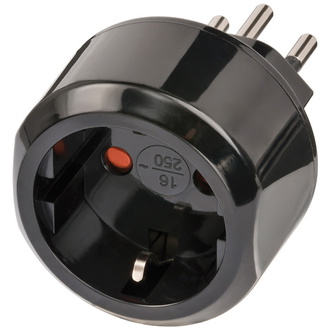 Brennenstuhl Reisestecker / Reiseadapter (Reise-Steckdosenadapter für: Schweiz Steckdose und Euro Stecker) schwarz