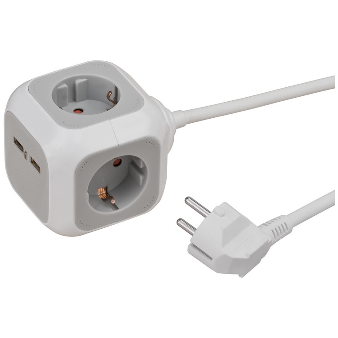 Multiprise avec Bloc USB ALEA-Power Plug Blanc - Neuf