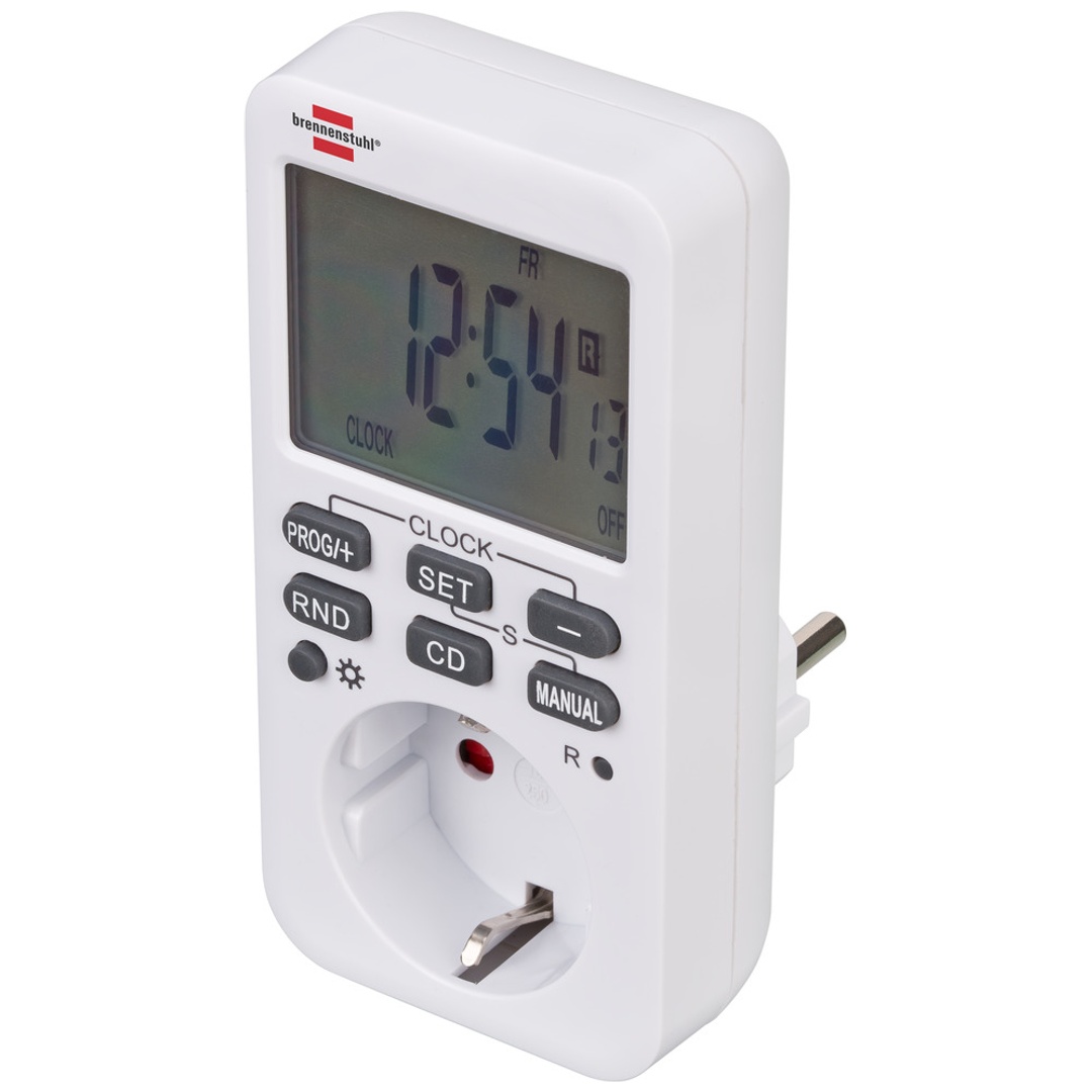 Brennenstuhl Comfort-Line Digitale Wochenzeitschaltuhr, digitale Timer-Steckdose (Wochen-Zeitschaltuhr für Innenbereic