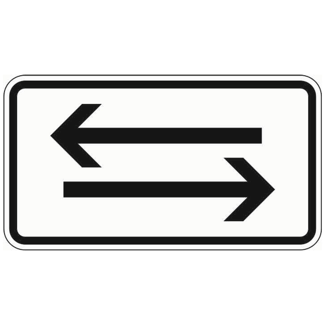 Zusatzschild 1000-30, 330x600 mm, Links- und Rechtspfeil, RAL-Gütezeichen Folie RA1