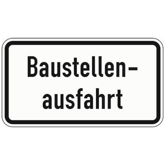 Verkehrszeichen 1007-33 Baustellenausfahrt 330x600 mm, Alu 2 mm, RA2