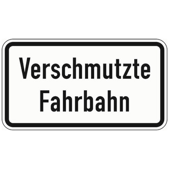 Verkehrszeichen 1007-35 Verschmutzte Fahrbahn 231x420 mm, Alu 2 mm, RA2