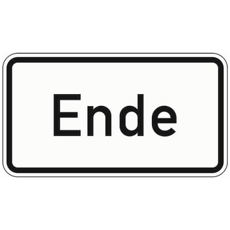 Zusatzschild 1012-31, 231x420 mm, "Ende", RAL-Gütezeichen Folie RA1