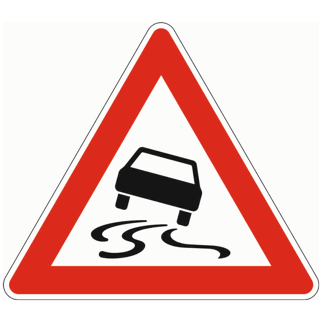 Verkehrszeichen 114 Dreieck 900 mm, Schleudergefahr, RAL-Gütezeichen Folie RA1