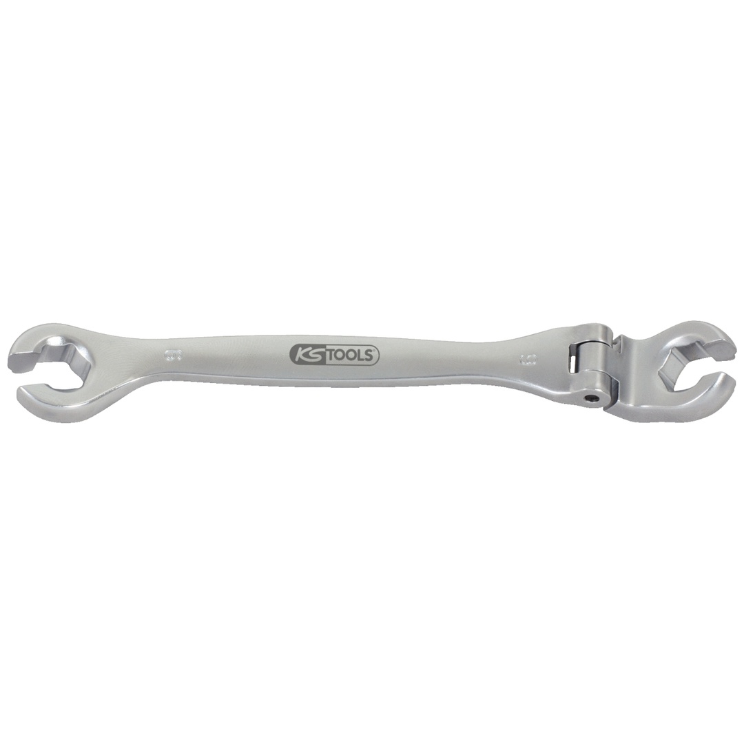 KS Tools CHROMEplus Offener Doppel-Ringschlüssel mit Gelenk, 9 mm