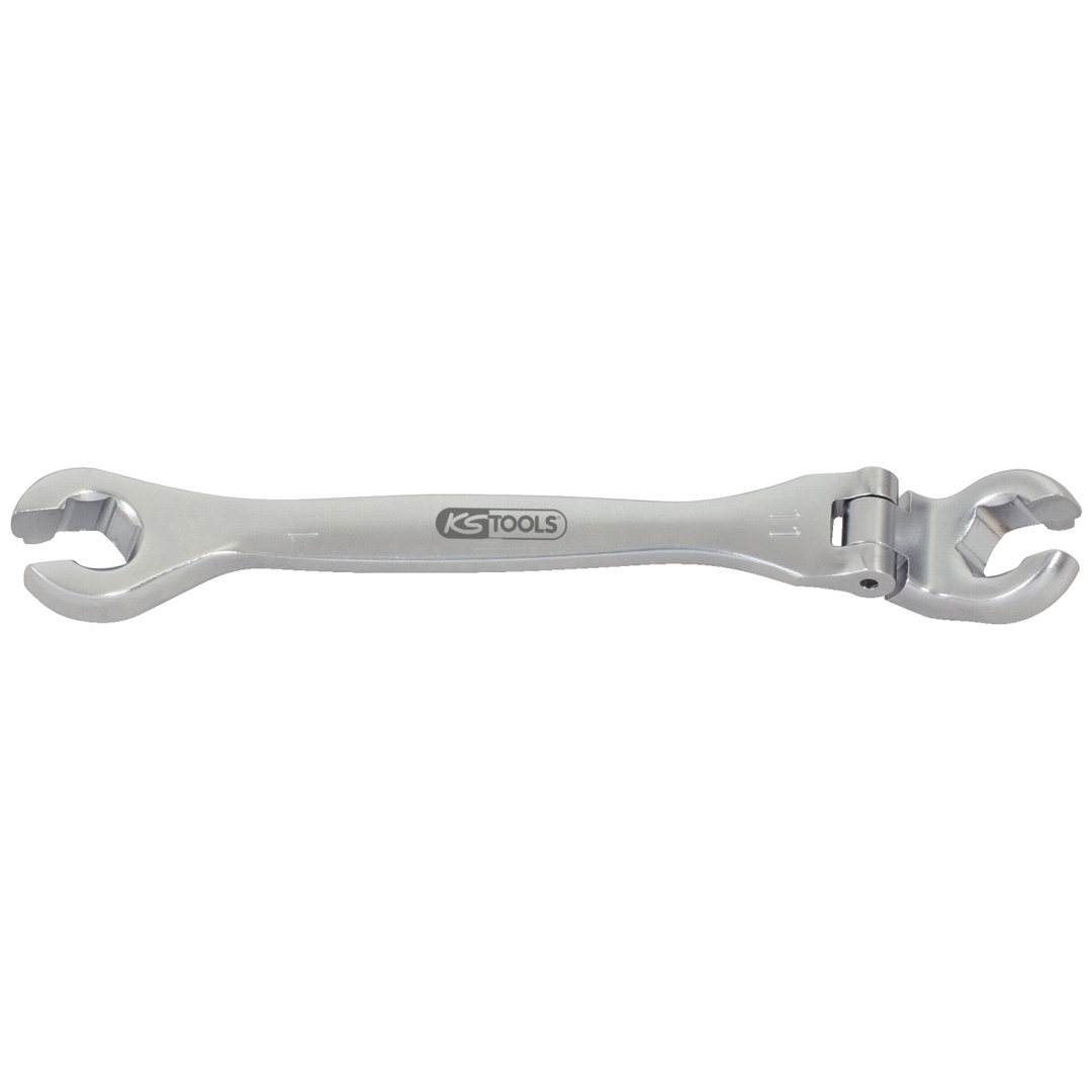 KS Tools CHROMEplus Offener Doppel-Ringschlüssel mit Gelenk, 11 mm