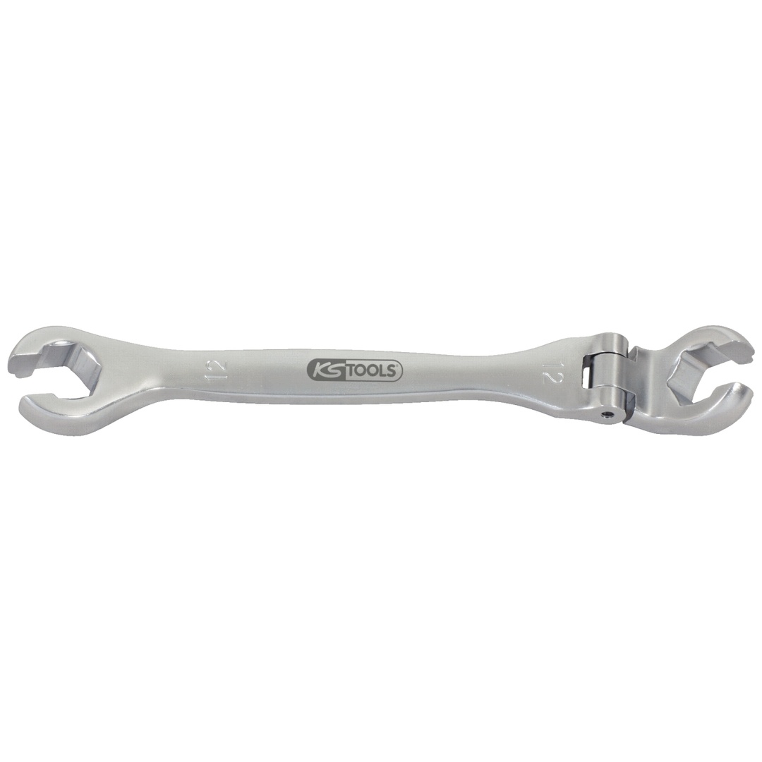 KS Tools CHROMEplus Offener Doppel-Ringschlüssel mit Gelenk, 12 mm