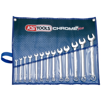 KS Tools CHROMEplus Ringmaulschlüssel-Satz, abgewinkelt, 13-tlg.