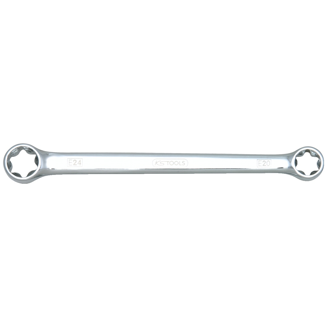 KS Tools CHROMEplus TX-E-Doppel-Ringschlüssel, E14xE18
