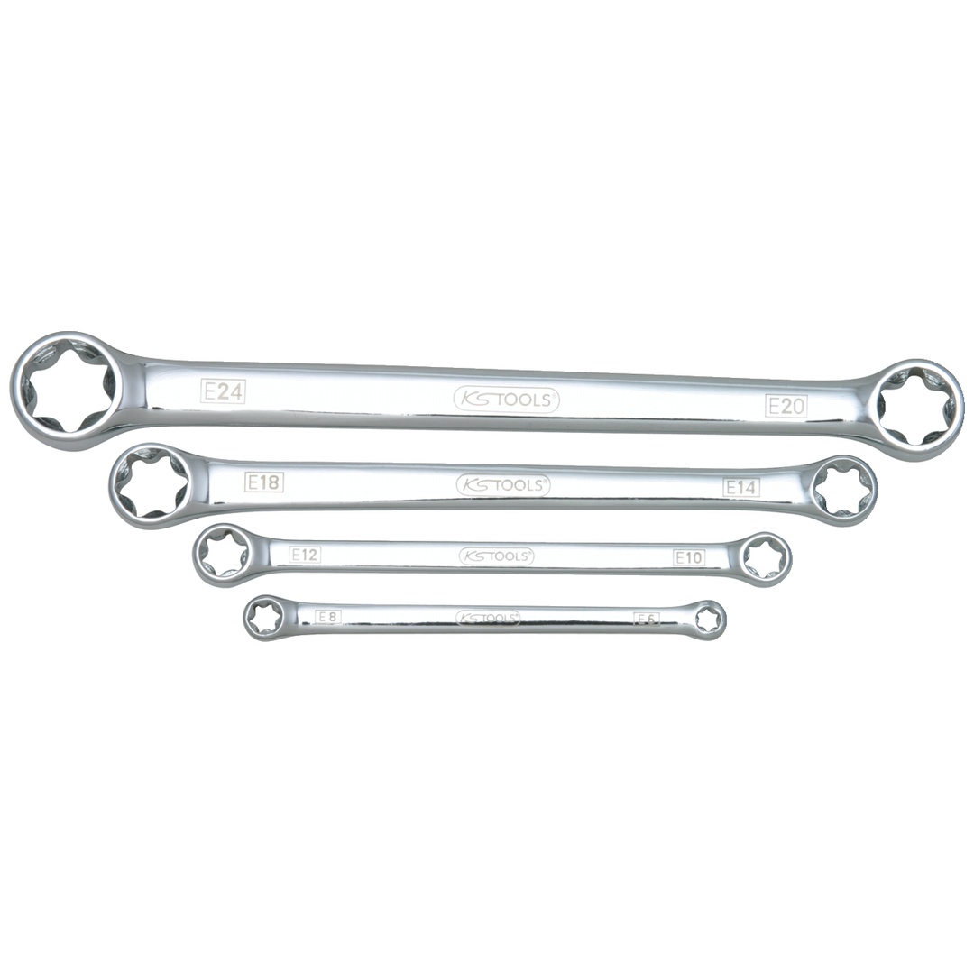 KS Tools CHROMEplus TX-E-Doppel-Ringschlüssel-Satz, 4-tlg