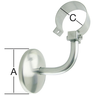 Vormann Handlaufstütze Edelstahl (V2A), Ø 75 x Ø 42,4, mit Schelle Ø 42,4 mm