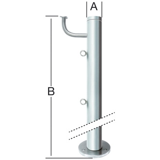 Vormann Auftritt-Montageset Edelstahl (V2A), Ø 42,4 x 900, mit 6 Ringschrauben