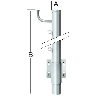 Vormann Wangen-Montageset Edelstahl (V2A), Ø 42,4 x 1300, mit 6 Ringschrauben