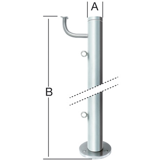 Vormann Auftritt-Montageset Edelstahl (V2A), Ø 42,4 x 900, mit 2 Ringschrauben