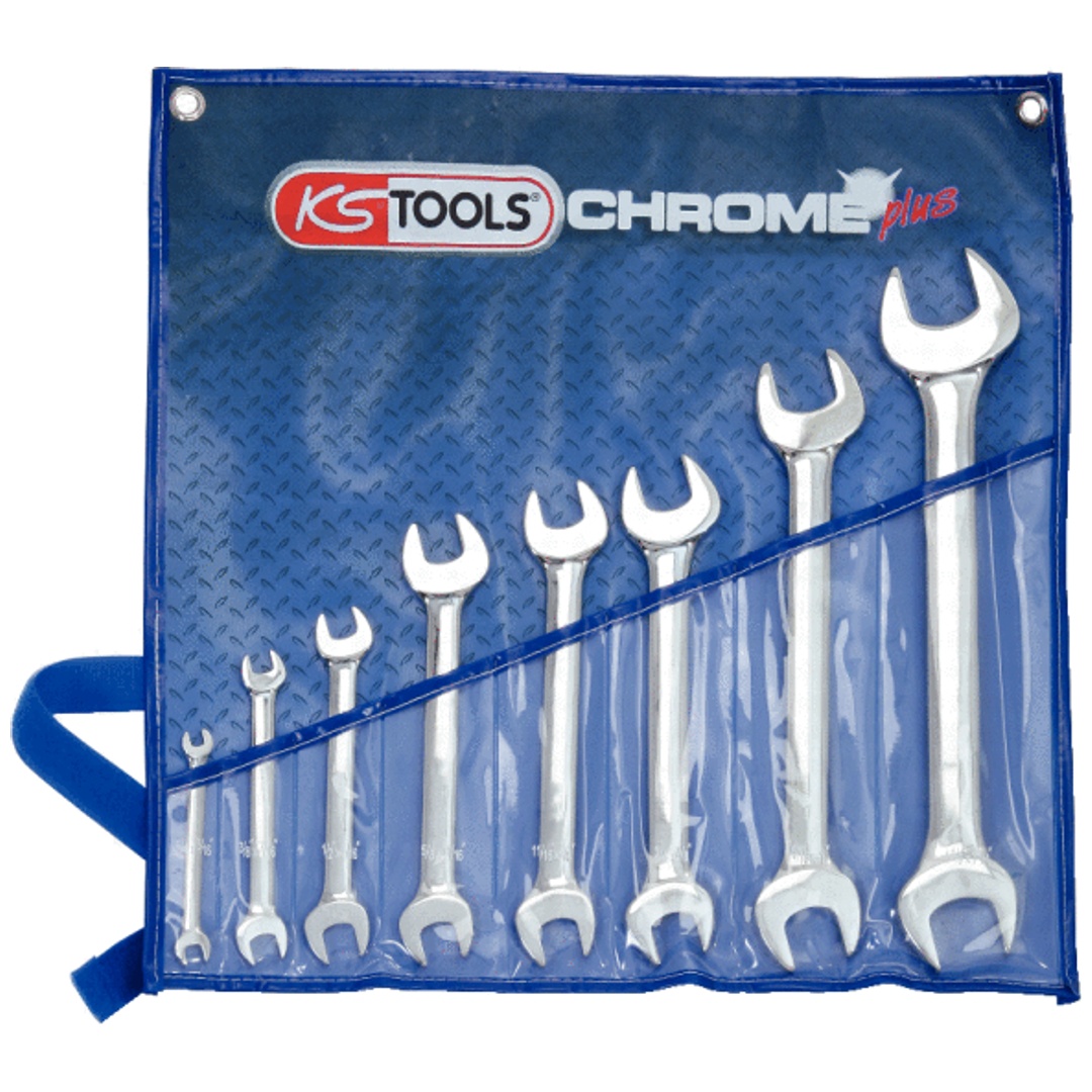 KS Tools CHROMEplus Doppel-Maulschlüssel-Satz, 8-tlg