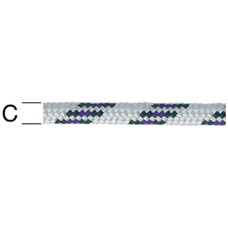 Vormann PP-Schotleine Polypropylen weiß/schwarz, Ø 10,0, geflochten, 24-fach, Spule (70 m)