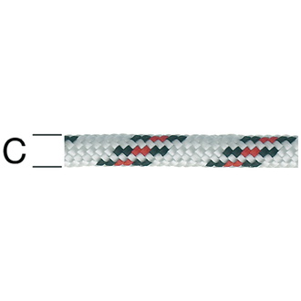 Vormann PP-Schotleine Polypropylen weiß/schwarz, Ø 12,0, geflochten, 24-fach, Spule (60 m)