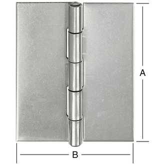 Vormann Halbbreites Scharnier Edelstahl (V2A), 60 x 46, gerollt, RF-stift, ungebohrt