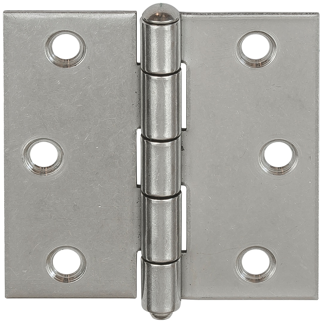 Vormann Käntiges Scharnier Edelstahl (V2A), 75 x 75, gerollt, stark, Edelstahlstift